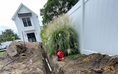 Commercial drainage system installation